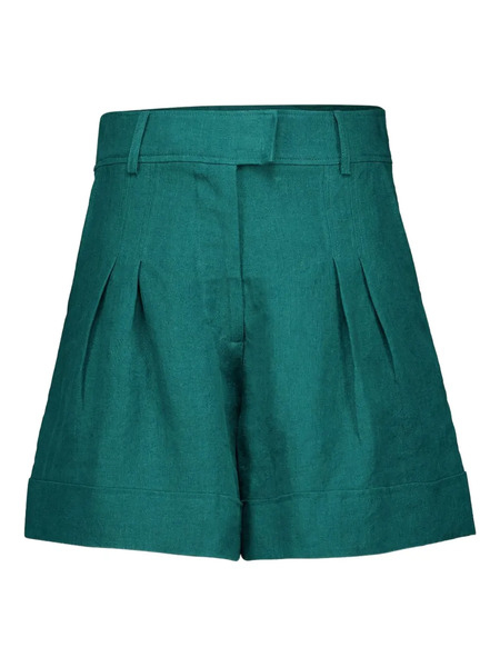  Paula Pleated High-waisted Shorts - Green 
