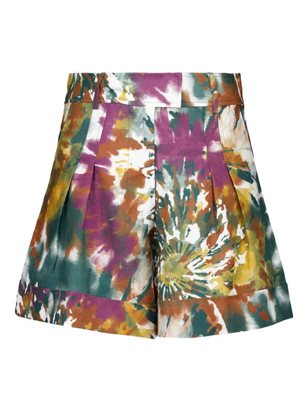  Paula Pleated Tie-dye Shorts - Green 