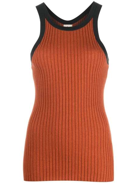  Paula Ribbed-knit Tank Top - Orange 