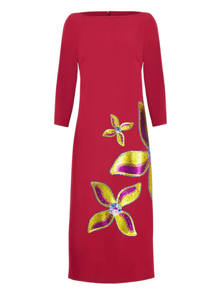  Paula Sequin-embellished Midi Dress - Red 