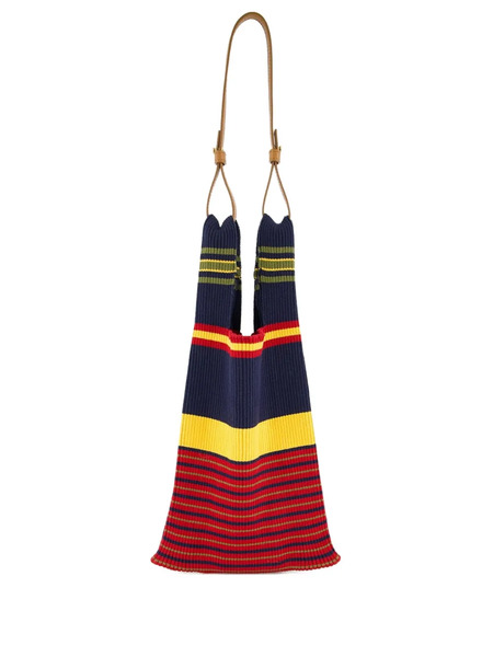  Paula Striped Knitted Tote Bag - Red 