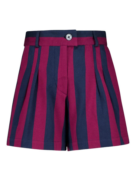  Paula Striped Pleated Shorts - Purple 