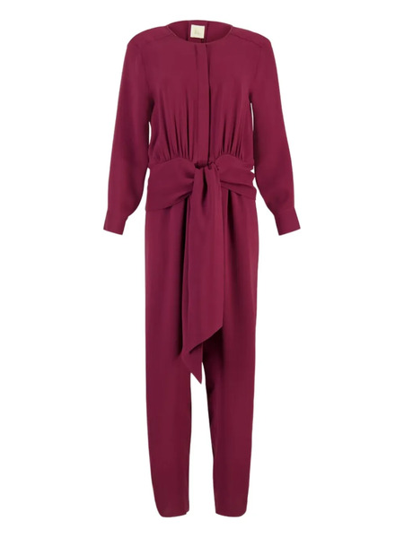  Paula Tie-waist Cuffed Jumpsuit - Purple 