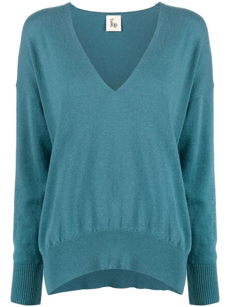  Paula V-neck Cashmere Jumper - Blue 
