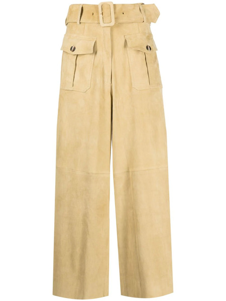  Paula Wide-leg Suede Trousers - Neutrals 