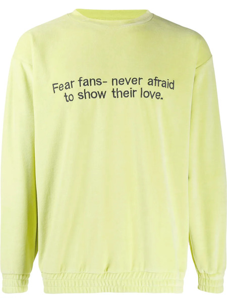  Paura Long Sleeve Slogan Sweater - Green 