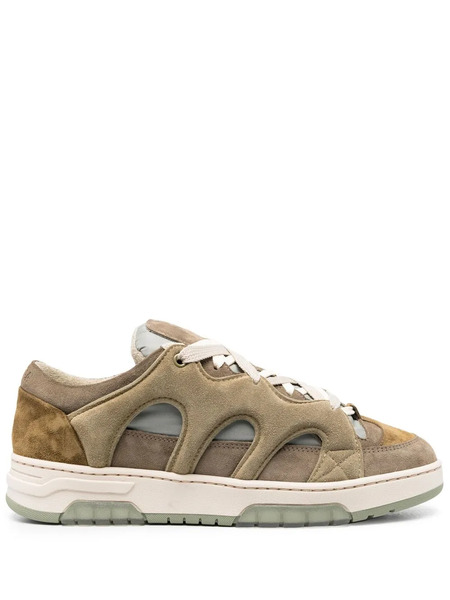  Paura Panelled Lace-up Sneakers - Green 