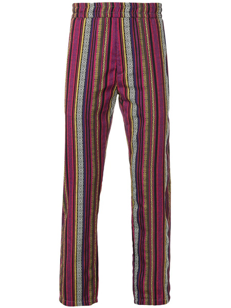  Paura Striped Straight-leg Trousers - Red 