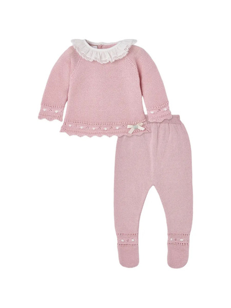  Paz Rodriguez Alegra Knitted Footed Babywear Set - Pink 