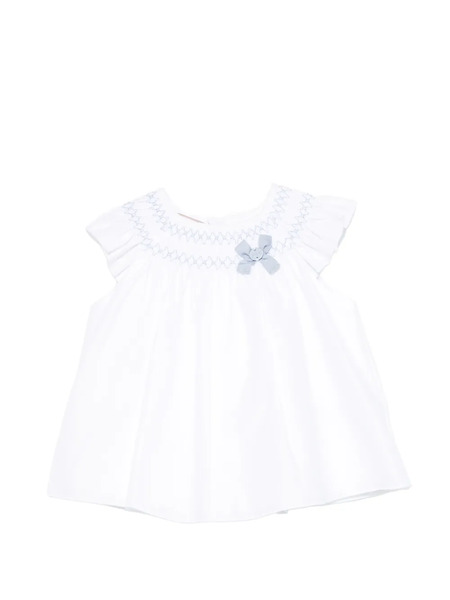  Paz Rodriguez Bow Smocked Shorts Set - White 