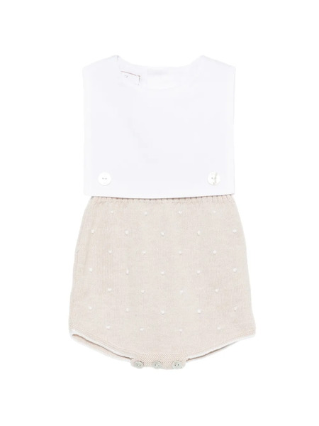  Paz Rodriguez Button Polka-dot Rompers - White 