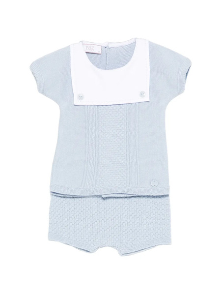 Paz Rodriguez Button Shorts Set - Blue 