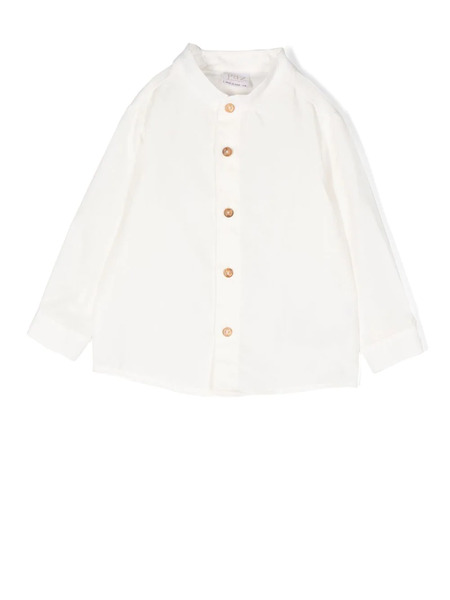  Paz Rodriguez Button-up Collarless Shirt - White 