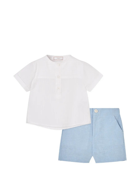  Paz Rodriguez Buttoned Shorts Set - White 
