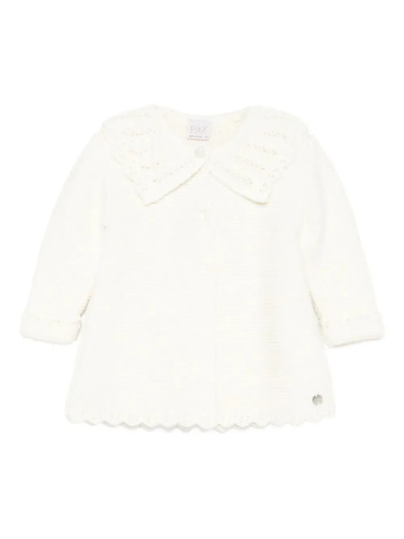  Paz Rodriguez Crochet-collar Knitted Cardigan - Neutrals 