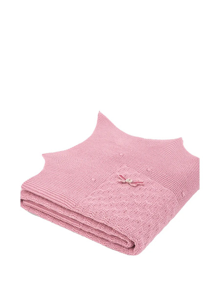  Paz Rodriguez Knitted Embellished Blanket - Pink 