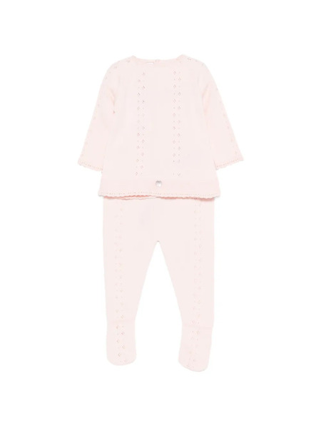  Paz Rodriguez Knitted Scalloped-trim Trousers Set - Pink 