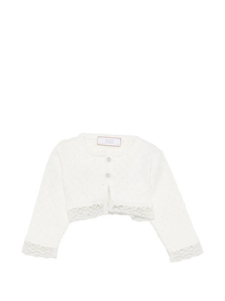  Paz Rodriguez Lace Cropped Cardigan - White 