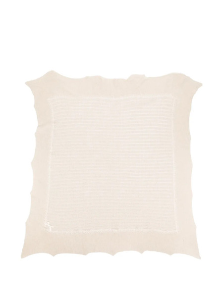  Paz Rodriguez Lace-trimmed Knitted Blanket - Neutrals 
