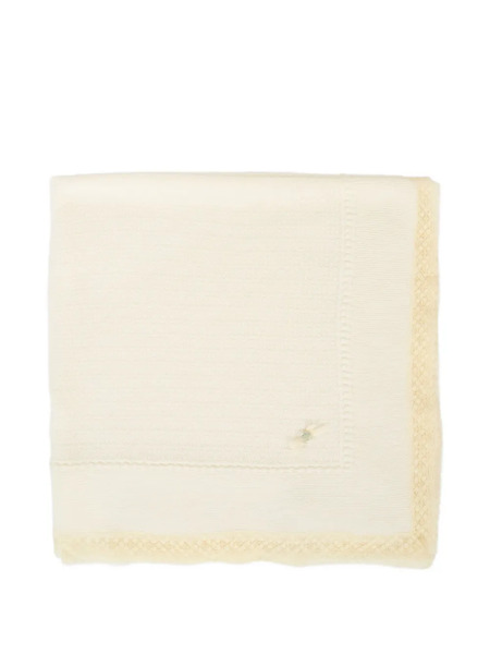  Paz Rodriguez Lace-trimmed Wool Blanket - Neutrals 
