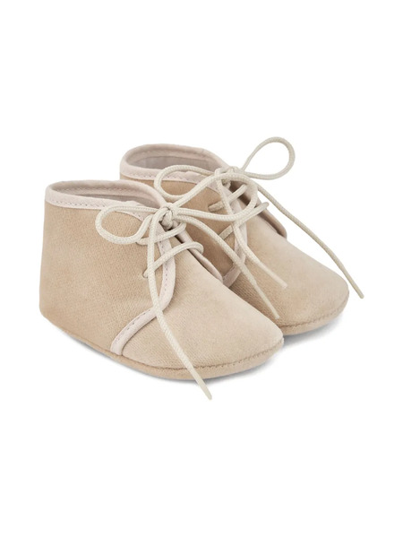  Paz Rodriguez Lace-up Cotton Pre-walkers - Neutrals 