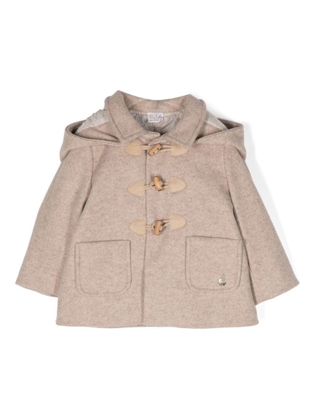  Paz Rodriguez Logo-charm Hooded Duffle Coat - Neutrals 