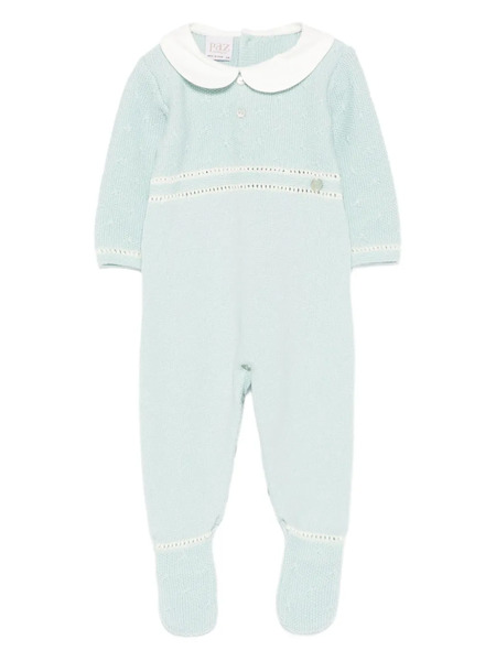  Paz Rodriguez Peter Pan Collar Knitted Babygrow - H56 Verde Giz 