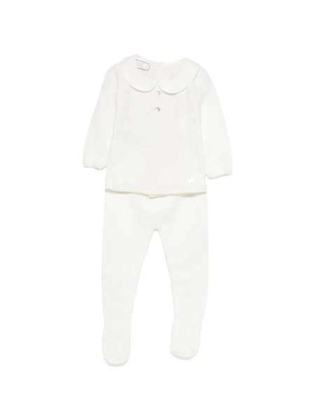  Paz Rodriguez Peter-pan Collar Trousers Set - Neutrals 