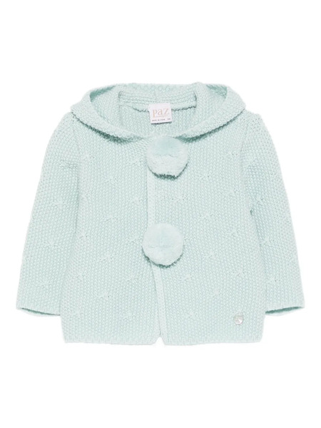  Paz Rodriguez Pom-pom Hooded Cardigan - Green 
