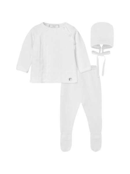  Paz Rodriguez Ribbed-knit Babygrow Set - Neutrals 