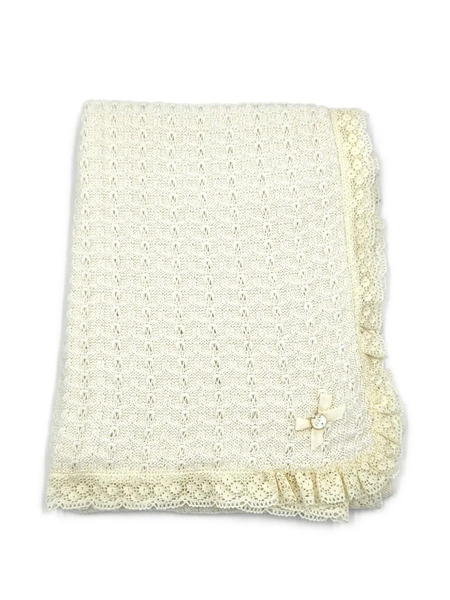  Paz Rodriguez Ruffled-hem Blanket - Neutrals 