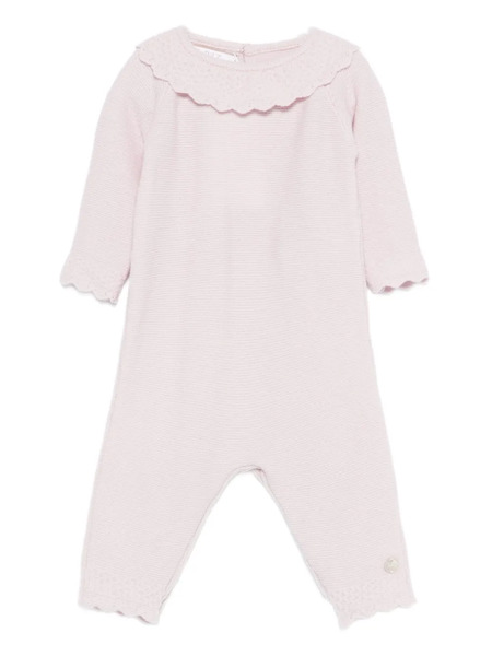  Paz Rodriguez Scalloped-collar Knitted Jumpsuit - Pink 