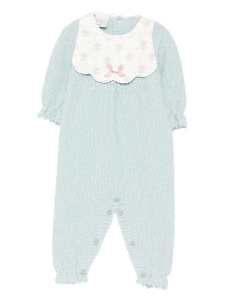  Paz Rodriguez Scalloped Floral-detailed Romper - Blue 