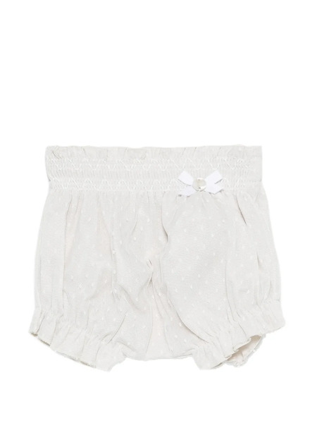  Paz Rodriguez Smocked-detail Polka-dot Shorts - Neutrals 