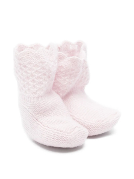  Paz Rodriguez Textured-knit Baby Booties - Pink 