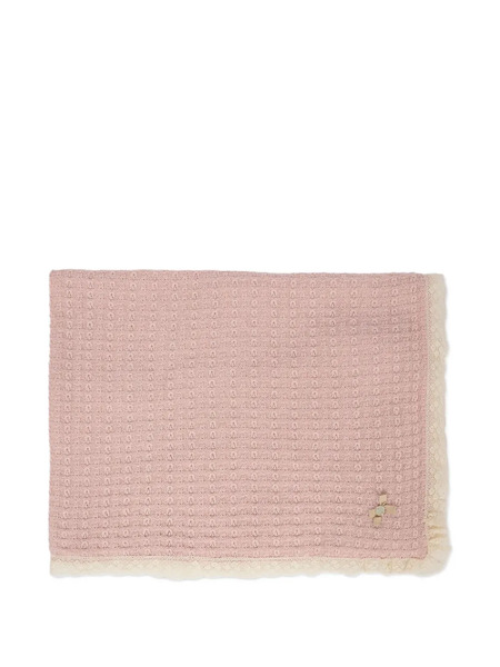  Paz Rodriguez Textured Lace-trimmed Blanket - Pink 