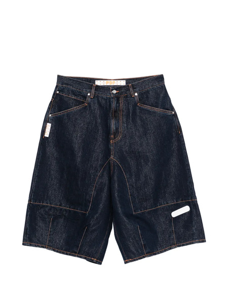  Pdf Contrast-stitch Denim Shorts - Blue 