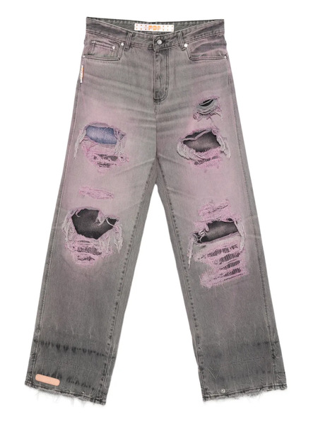  Pdf Distressed Frayed Jeans - Pink 