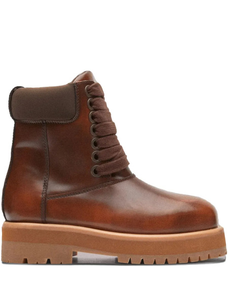  Pdf Lace-up Fastening Boots - Brown 
