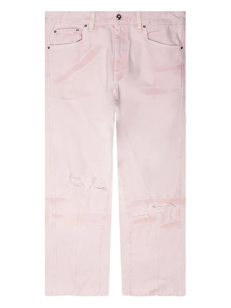  Pdf Rich Kid Frayed-detail Embroidered Jeans - Pink 