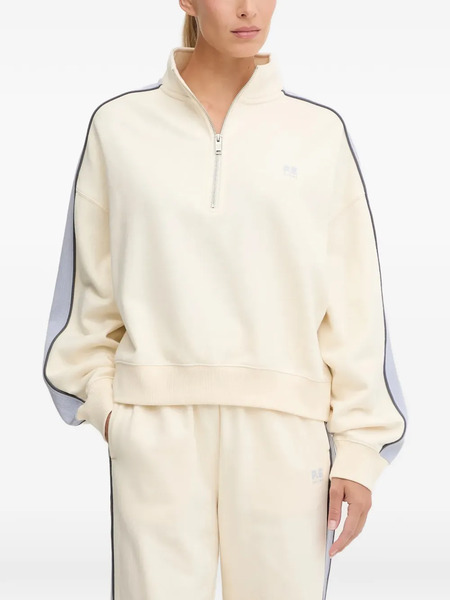  P.e Nation Stripe-detail Zip Sweatshirt - Neutrals 