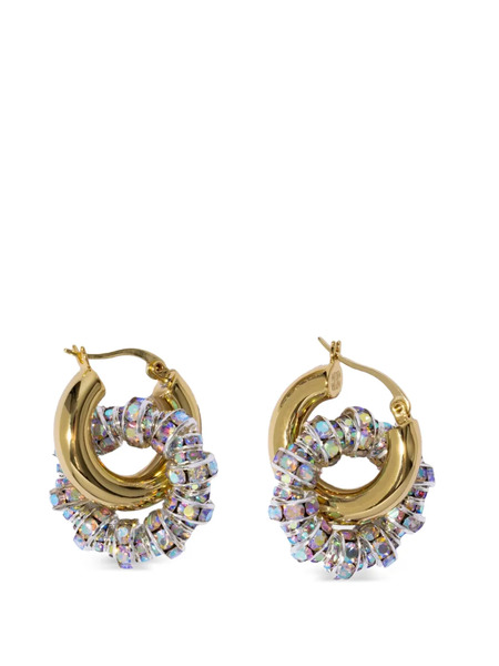  Pearl Octopuss. Y Embellished Hoop Earrings - Gold 