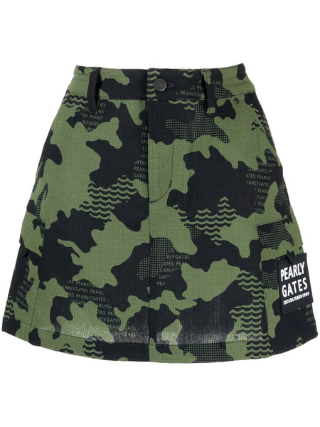  Pearly Gates Camouflage-print Mini Skirt - Green 