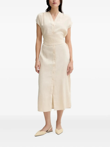  Pedro Del Hierro Button-front Belted Midi Dress - Neutrals 