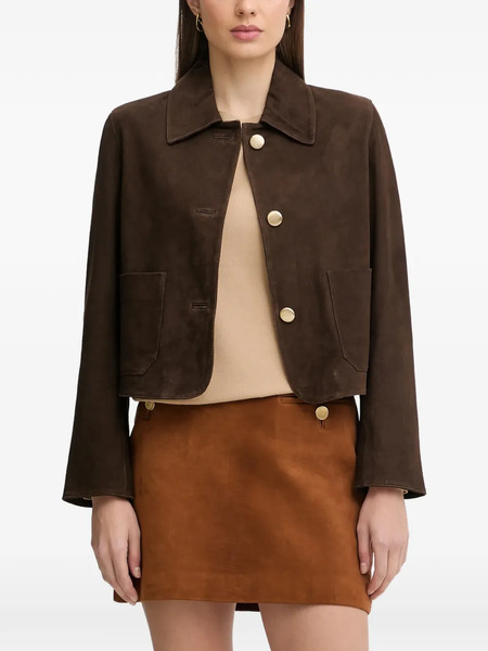  Pedro Del Hierro Buttoned Suede Jacket - Brown 