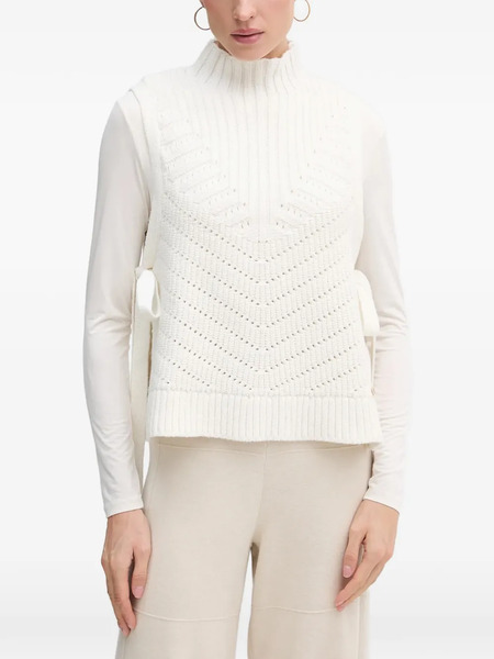  Pedro Del Hierro Side-tie Knitted Vest - White 
