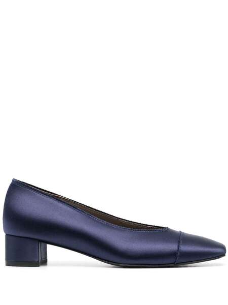  Pedro Garcia Satin-finish Low-heeled Pumps - Blue 