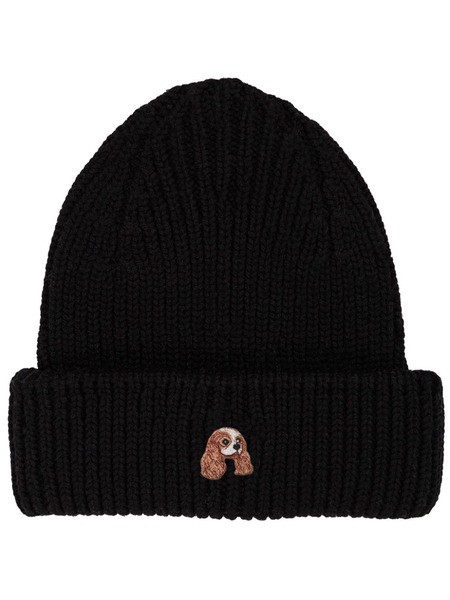  Pelo Foundation Dog-appliqué Beanie - Black 