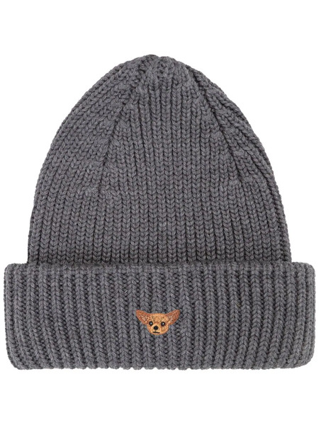  Pelo Foundation Dog-appliqué Beanie - Grey 