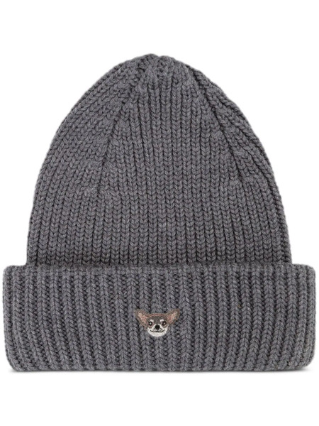  Pelo Foundation Dog-appliqué Beanie - Grey 